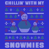 Ugly Christmas Sweater Alternative Chillin With My Snowmies Meaningful Gift Button
