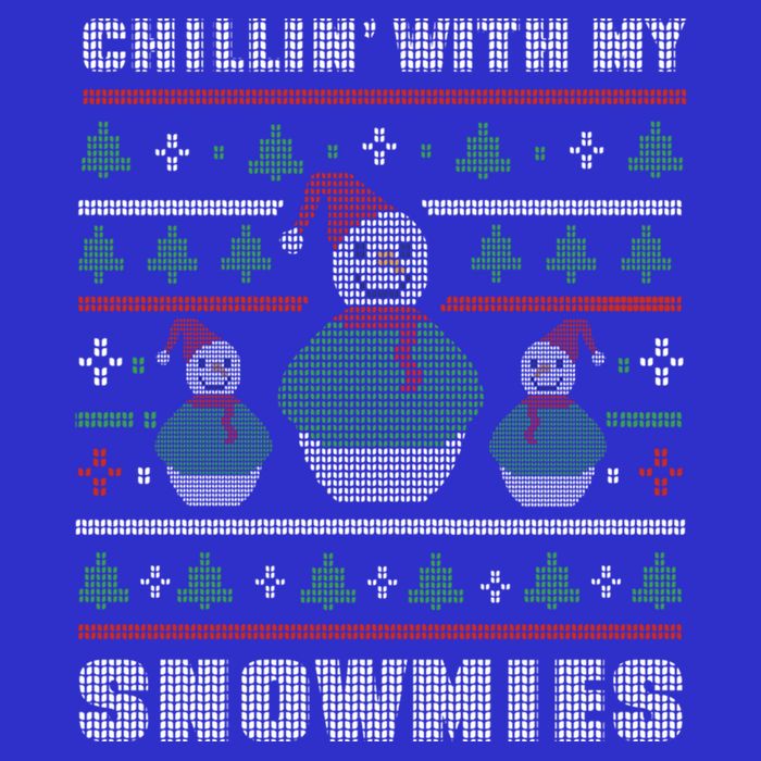 Ugly Christmas Sweater Alternative Chillin With My Snowmies Meaningful Gift Button
