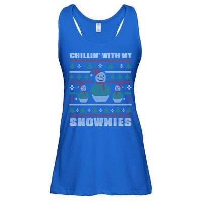 Ugly Christmas Sweater Alternative Chillin With My Snowmies Meaningful Gift Ladies Essential Flowy Tank