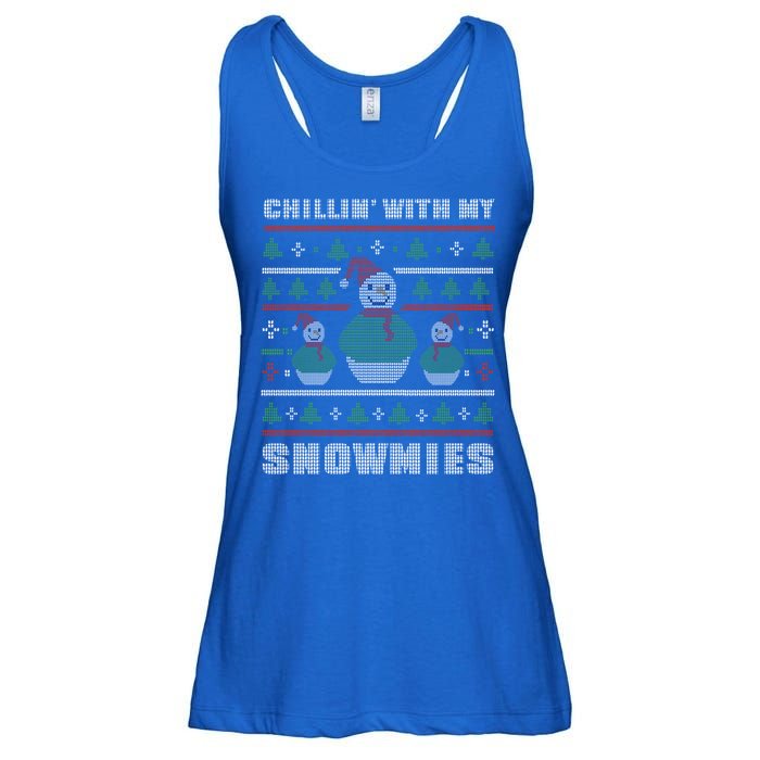 Ugly Christmas Sweater Alternative Chillin With My Snowmies Meaningful Gift Ladies Essential Flowy Tank
