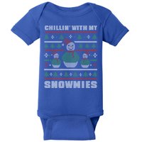 Ugly Christmas Sweater Alternative Chillin With My Snowmies Meaningful Gift Baby Bodysuit
