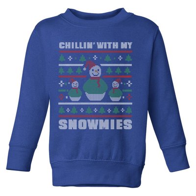 Ugly Christmas Sweater Alternative Chillin With My Snowmies Meaningful Gift Toddler Sweatshirt
