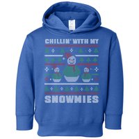 Ugly Christmas Sweater Alternative Chillin With My Snowmies Meaningful Gift Toddler Hoodie