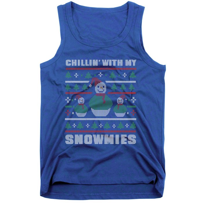 Ugly Christmas Sweater Alternative Chillin With My Snowmies Meaningful Gift Tank Top