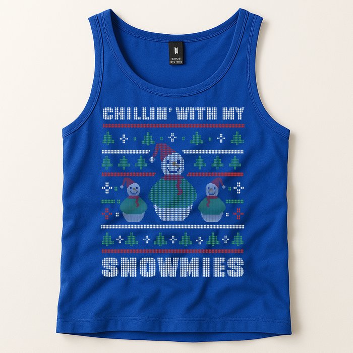 Ugly Christmas Sweater Alternative Chillin With My Snowmies Meaningful Gift Tank Top