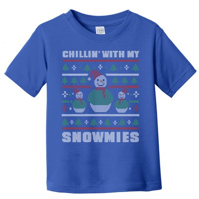 Ugly Christmas Sweater Alternative Chillin With My Snowmies Meaningful Gift Toddler T-Shirt