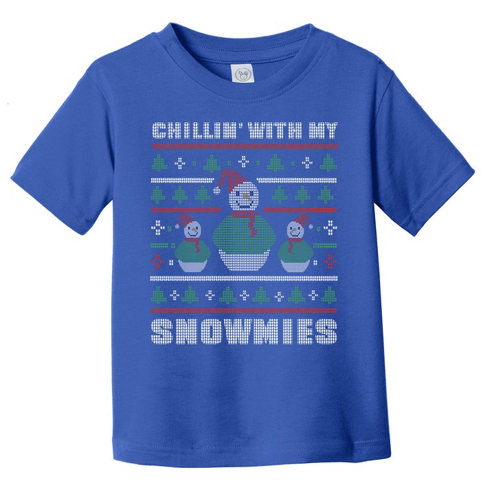 Ugly Christmas Sweater Alternative Chillin With My Snowmies Meaningful Gift Toddler T-Shirt