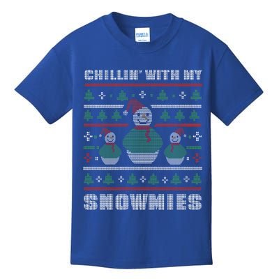 Ugly Christmas Sweater Alternative Chillin With My Snowmies Meaningful Gift Kids T-Shirt
