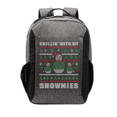 Ugly Christmas Sweater Alternative Chillin With My Snowmies Meaningful Gift Vector Backpack