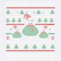 Ugly Christmas Sweater Alternative Chillin With My Snowmies Meaningful Gift Garment-Dyed Sweatshirt