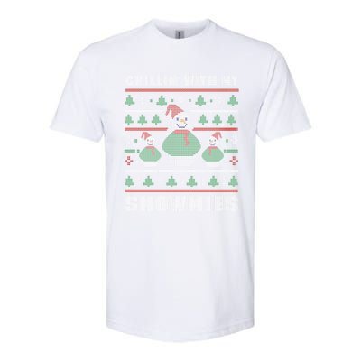 Ugly Christmas Sweater Alternative Chillin With My Snowmies Meaningful Gift Softstyle CVC T-Shirt