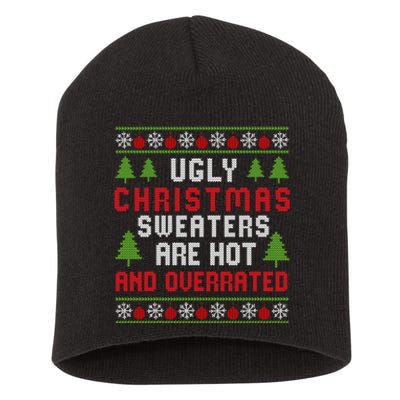 Ugly Christmas Sweaters Hot Overrated Holiday Party Funny Short Acrylic Beanie