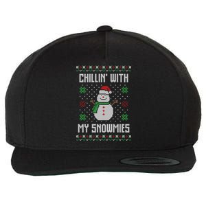 Ugly Christmas Sweater Chillin With My Snowmies Gift Wool Snapback Cap