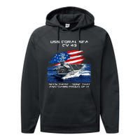 USS Coral Sea CV 43 Aircraft Carrier Veteran USA Flag Xmas Performance Fleece Hoodie