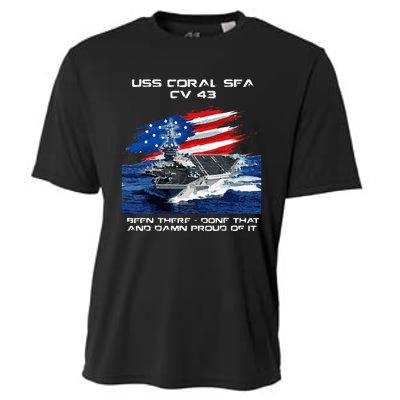 USS Coral Sea CV 43 Aircraft Carrier Veteran USA Flag Xmas Cooling Performance Crew T-Shirt