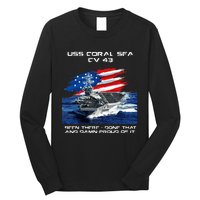 USS Coral Sea CV 43 Aircraft Carrier Veteran USA Flag Xmas Long Sleeve Shirt