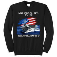 USS Coral Sea CV 43 Aircraft Carrier Veteran USA Flag Xmas Sweatshirt