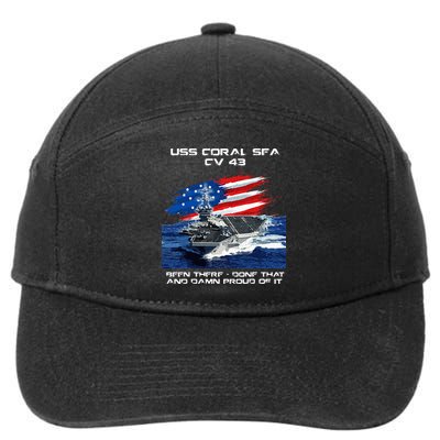 USS Coral Sea CV 43 Aircraft Carrier Veteran USA Flag Xmas 7-Panel Snapback Hat