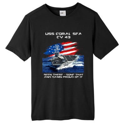 USS Coral Sea CV 43 Aircraft Carrier Veteran USA Flag Xmas Tall Fusion ChromaSoft Performance T-Shirt