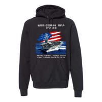 USS Coral Sea CV 43 Aircraft Carrier Veteran USA Flag Xmas Premium Hoodie