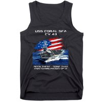 USS Coral Sea CV 43 Aircraft Carrier Veteran USA Flag Xmas Tank Top