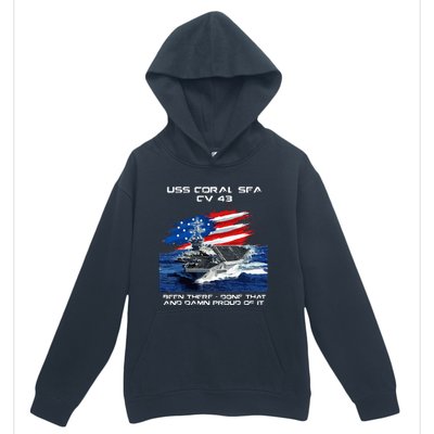 USS Coral Sea CV 43 Aircraft Carrier Veteran USA Flag Xmas Urban Pullover Hoodie