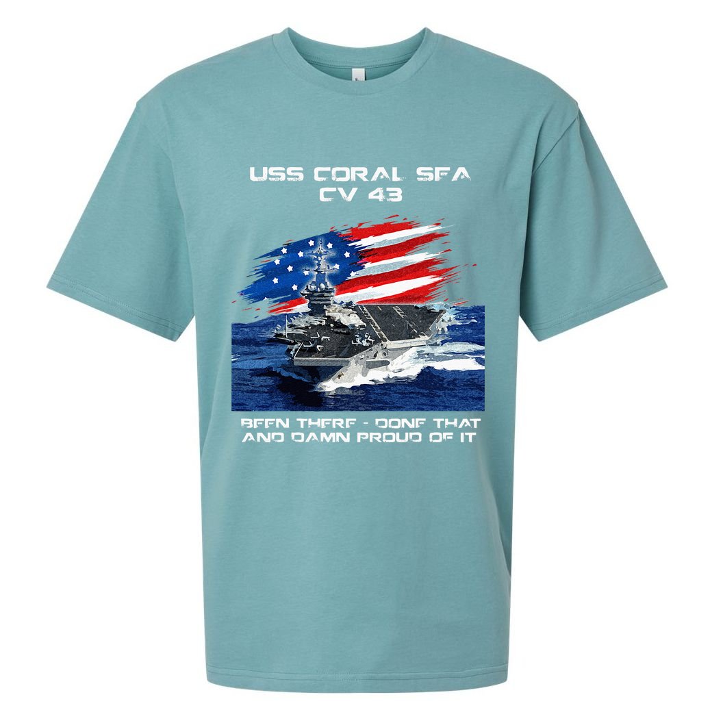 USS Coral Sea CV 43 Aircraft Carrier Veteran USA Flag Xmas Sueded Cloud Jersey T-Shirt