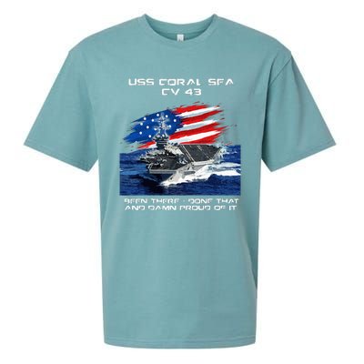 USS Coral Sea CV 43 Aircraft Carrier Veteran USA Flag Xmas Sueded Cloud Jersey T-Shirt