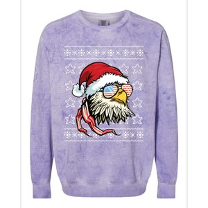 Ugly Christmas Sweater Usa Flag Bald Eagle Christmas Gift Colorblast Crewneck Sweatshirt