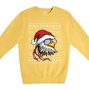 Ugly Christmas Sweater Usa Flag Bald Eagle Christmas Gift Premium Crewneck Sweatshirt