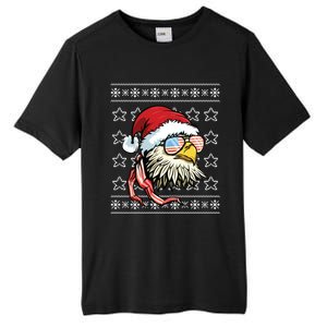 Ugly Christmas Sweater Usa Flag Bald Eagle Christmas Gift Tall Fusion ChromaSoft Performance T-Shirt