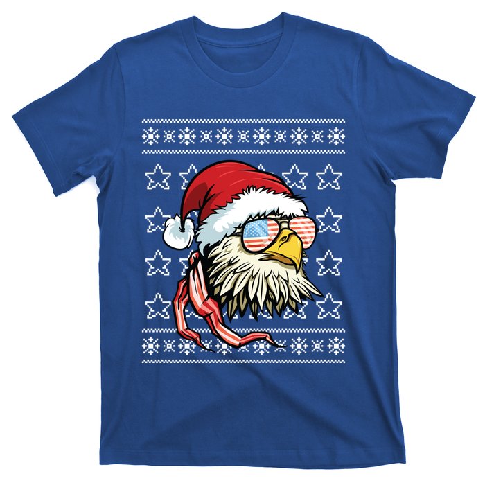 Ugly Christmas Sweater Usa Flag Bald Eagle Christmas Gift T-Shirt