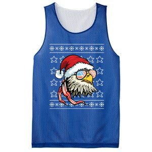 Ugly Christmas Sweater Usa Flag Bald Eagle Christmas Gift Mesh Reversible Basketball Jersey Tank