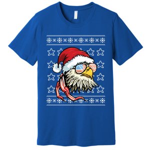 Ugly Christmas Sweater Usa Flag Bald Eagle Christmas Gift Premium T-Shirt