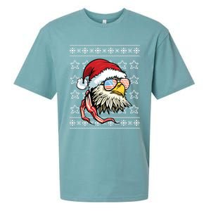 Ugly Christmas Sweater Usa Flag Bald Eagle Christmas Gift Sueded Cloud Jersey T-Shirt