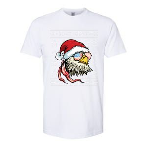 Ugly Christmas Sweater Usa Flag Bald Eagle Christmas Gift Softstyle CVC T-Shirt