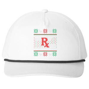 Ugly Christmas Sweater Pharmacy Tech Merry Xmas Pharmacist Gift Snapback Five-Panel Rope Hat