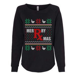 Ugly Christmas Sweater Pharmacy Tech Merry Xmas Pharmacist Gift Womens California Wash Sweatshirt