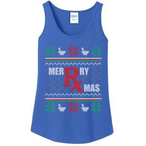 Ugly Christmas Sweater Pharmacy Tech Merry Xmas Pharmacist Gift Ladies Essential Tank