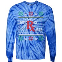 Ugly Christmas Sweater Pharmacy Tech Merry Xmas Pharmacist Gift Tie-Dye Long Sleeve Shirt