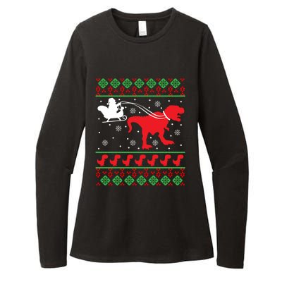 Ugly Christmas Sweater Dinosaur Womens CVC Long Sleeve Shirt