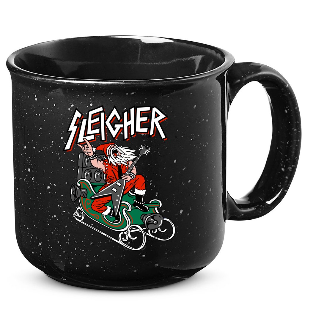 Ugly Christmas Sweater Sleigher Heavy Metal Santa Meaningful Gift 15oz Campfire Ceramic Mug