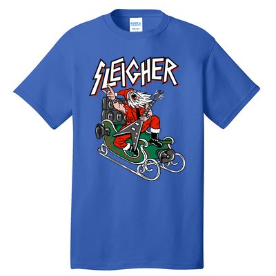 Ugly Christmas Sweater Sleigher Heavy Metal Santa Meaningful Gift Tall T-Shirt