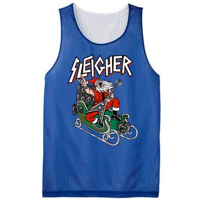 Ugly Christmas Sweater Sleigher Heavy Metal Santa Meaningful Gift Mesh Reversible Basketball Jersey Tank