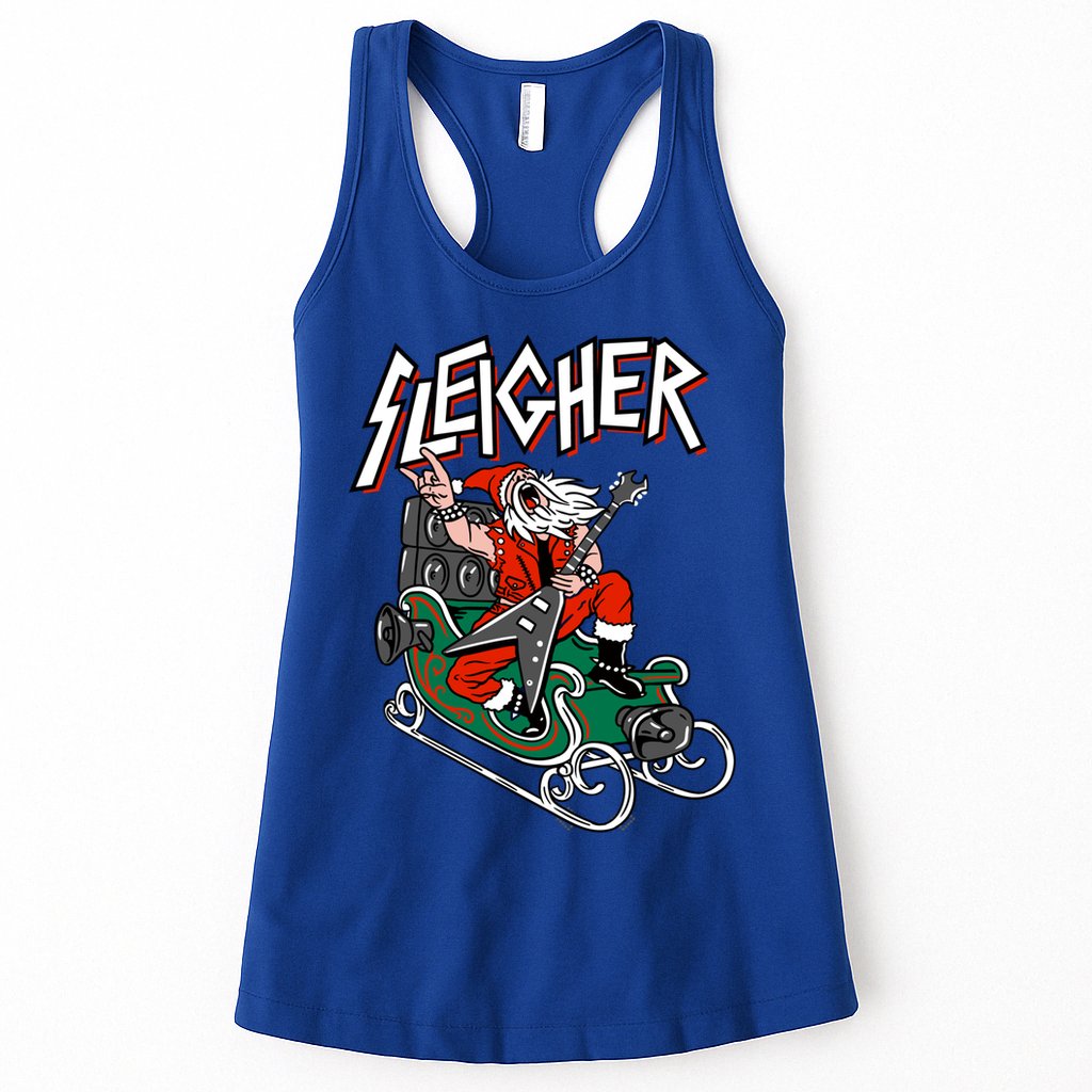 Ugly Christmas Sweater Sleigher Heavy Metal Santa Meaningful Gift Womens Tank Top
