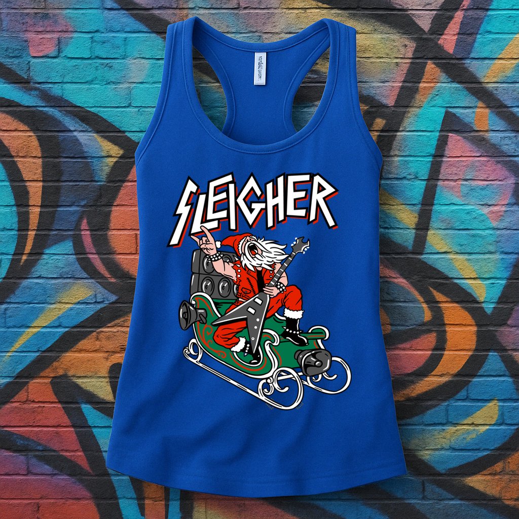 Ugly Christmas Sweater Sleigher Heavy Metal Santa Meaningful Gift Womens Tank Top