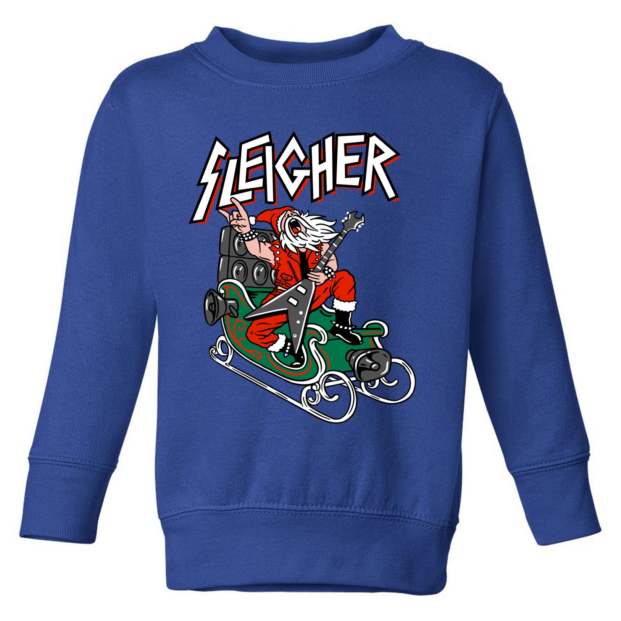 Ugly Christmas Sweater Sleigher Heavy Metal Santa Meaningful Gift Toddler Sweatshirt