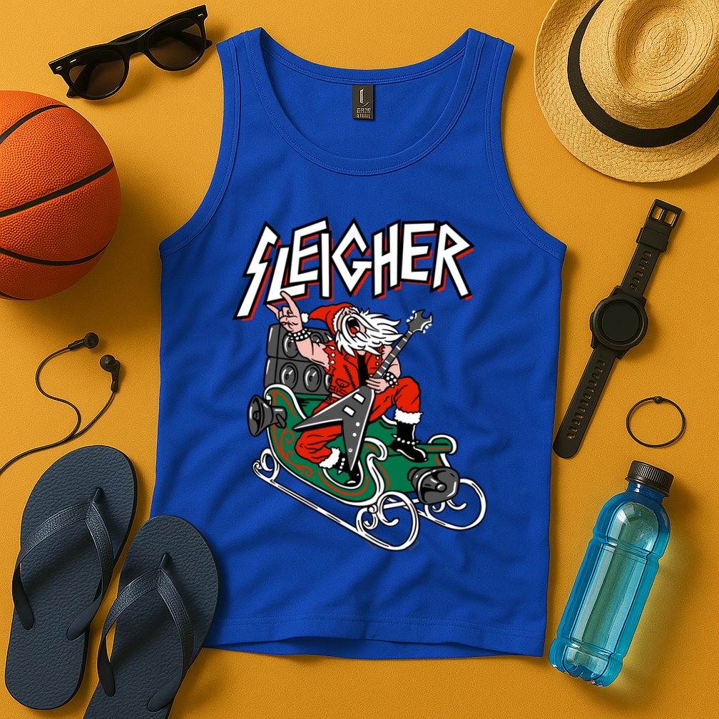Ugly Christmas Sweater Sleigher Heavy Metal Santa Meaningful Gift Tank Top