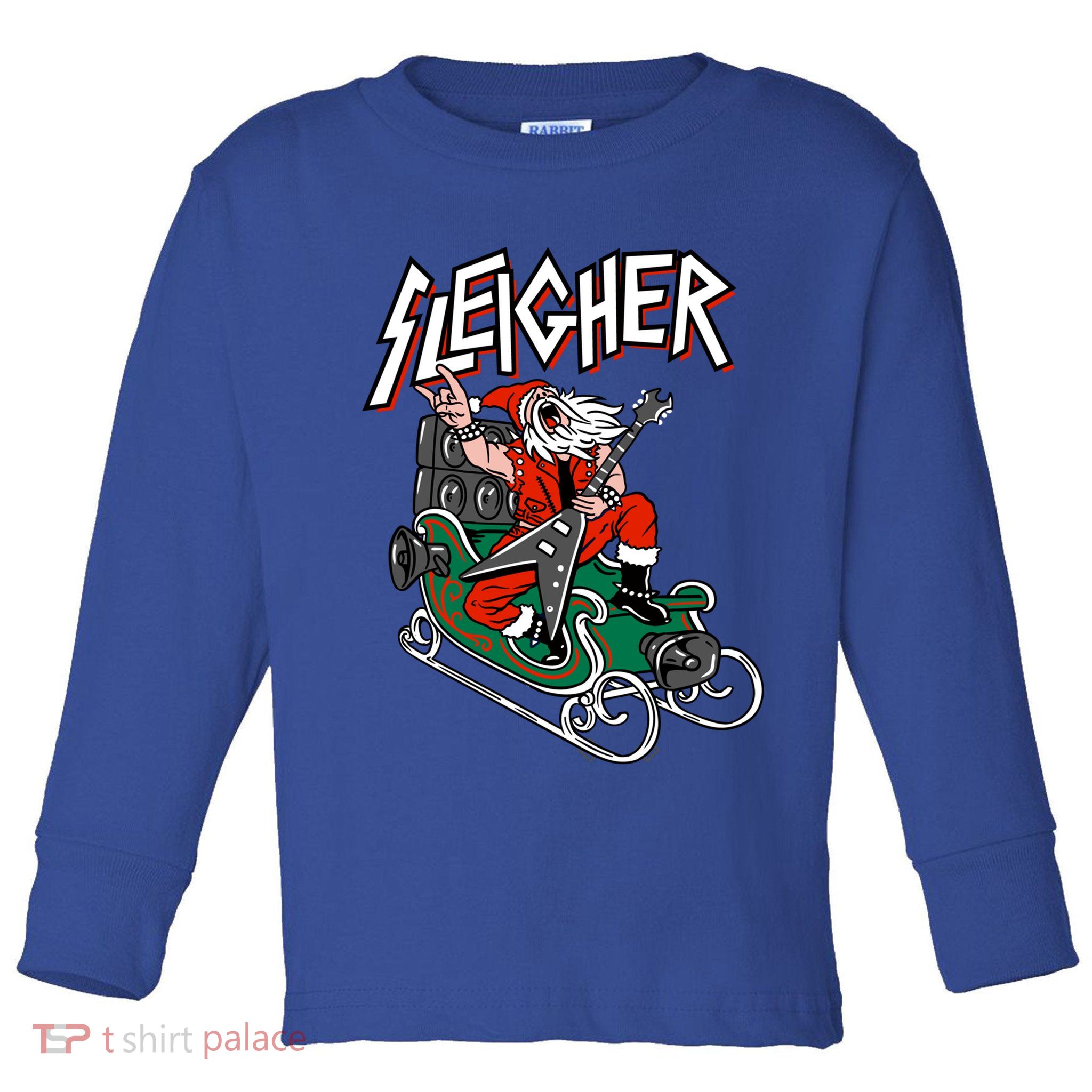 Ugly Christmas Sweater Sleigher Heavy Metal Santa Meaningful Gift Toddler Long Sleeve Shirt