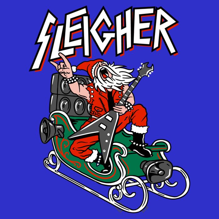 Ugly Christmas Sweater Sleigher Heavy Metal Santa Meaningful Gift Kids Sweatshirt